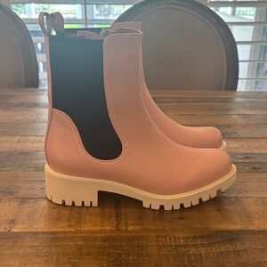 Pink and Black Women's Ankle Boots